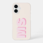 Coque iPhone 16 Monogramme initial moderne (Verso)