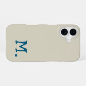 Coque iPhone 16 Monogramme Initial Moderne Remplacer le Vôtre (Verso Horizontal)