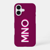 Coque iPhone 16 Monogramme Initial Moderne Rose Burgundy Foncé (Verso)