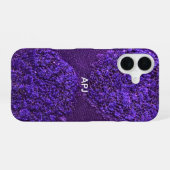 Coque iPhone 16 Monogramme Initial Violet Blanc Féminin Abstrait (Verso Horizontal)