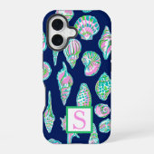 Coque iPhone 16 Monogramme marine prépa Navy (Verso)