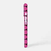 Coque iPhone 16 Monogramme moderne Fuchsia Géométrique tendance (Côté gauche)