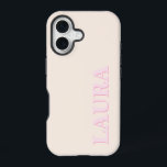 Coque iPhone 16 Monogramme moderne minimaliste<br><div class="desc">Étui téléphonique minimaliste moderne Monogramme. Créez votre propre coque iphone personnalisé avec un monogramme de nom personnalisé.</div>