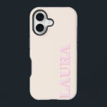 Coque iPhone 16 Monogramme moderne minimaliste<br><div class="desc">Étui téléphonique minimaliste moderne Monogramme. Créez votre propre coque iphone personnalisé avec un monogramme de nom personnalisé.</div>