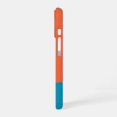Coque iPhone 16 Monogramme Monogrammé Simple Moderne Orange Bleu (Côté gauche)