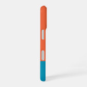 Coque iPhone 16 Monogramme Monogrammé Simple Moderne Orange Bleu (Côté droit)