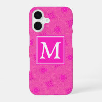 Monogramme motif rose chaud cercles