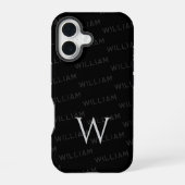 Coque iPhone 16 Monogramme motif Typographie moderne (Verso)