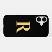 Coque iPhone 16 Monogramme Noir (Verso Horizontal)