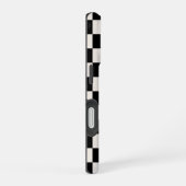 Coque iPhone 16 Monogramme noir et crème À damiers Motif (Côté droit)