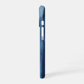 Coque iPhone 16 Monogramme Nom Initial Bleu Blanc Aquarelle Rayure (Côté gauche)
