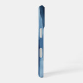 Coque iPhone 16 Monogramme Nom Initial Bleu Blanc Aquarelle Rayure (Côté droit)