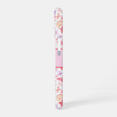 Coque iPhone 16 Monogramme Papillon Rose Violet Jaune Script (Côté gauche)