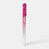 Coque iPhone 16 Monogramme Parties scintillant rose Ombre Prénom P (Côté droit)