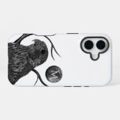 Coque iPhone 16 Monogramme pleine lune Faucon (Verso Horizontal)