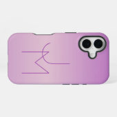 Coque iPhone 16 Monogramme superposé unique | Rose lavande doux (Verso Horizontal)