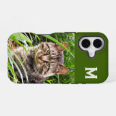 Coque iPhone 16 Monogramme Tabby Chat Photo Téléphone Case (Verso Horizontal)