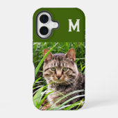 Coque iPhone 16 Monogramme Tabby Chat Photo Téléphone Case (Verso)