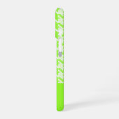 Coque iPhone 16 Monogramme vert et blanc motif (Côté gauche)