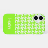 Coque iPhone 16 Monogramme vert et blanc motif (Verso Horizontal)