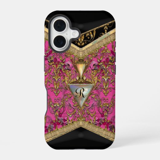 Coque iPhone 16 Monogramme victorien de Marshwell (Verso)