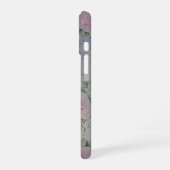 Coque iPhone 16 Monogramme Vintage Fleurs Roses Roses (Côté gauche)
