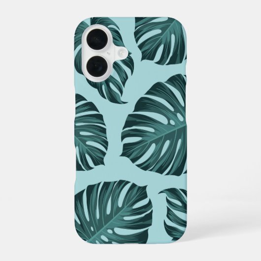 Coque iPhone 16 Monstère botanique tropicale Feuille Motif d'été (Verso)