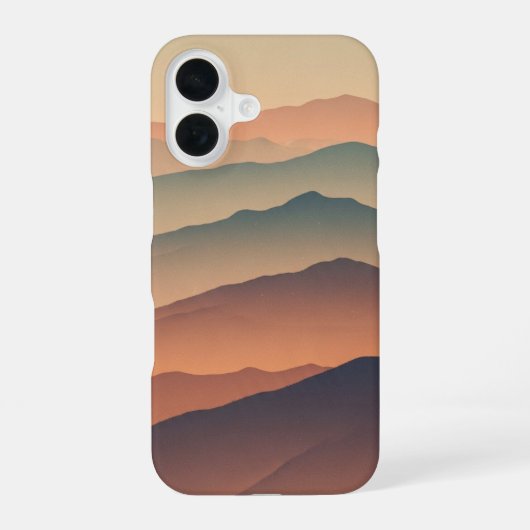 Coque iPhone 16 Montagnes Brumeuses Rétro (Verso)