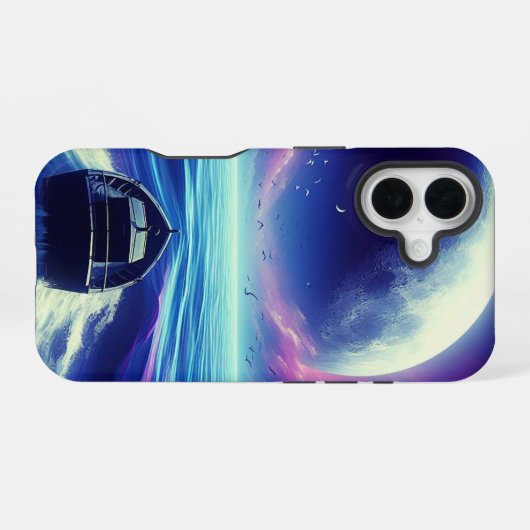 Coque iPhone 16 Montée au clair de lune (Verso Horizontal)