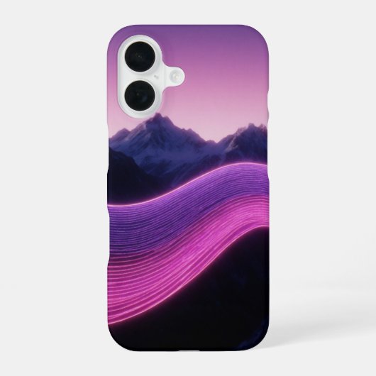 Coque iPhone 16 Monts Retro Wave (Verso)