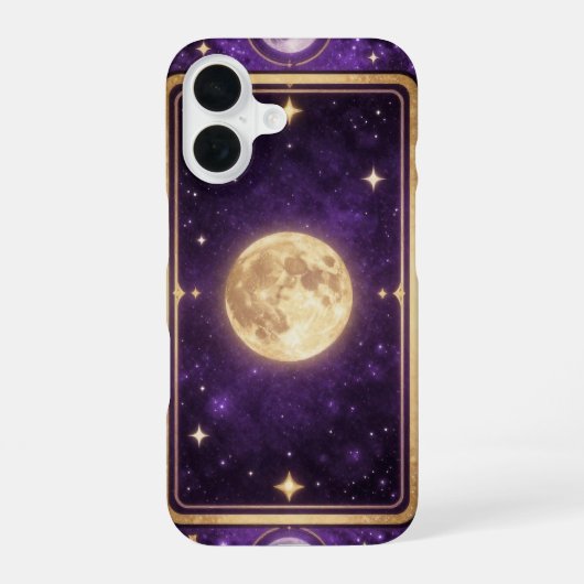 Coque iPhone 16 Moon Tarot Card Gold Celestial Case (Verso)