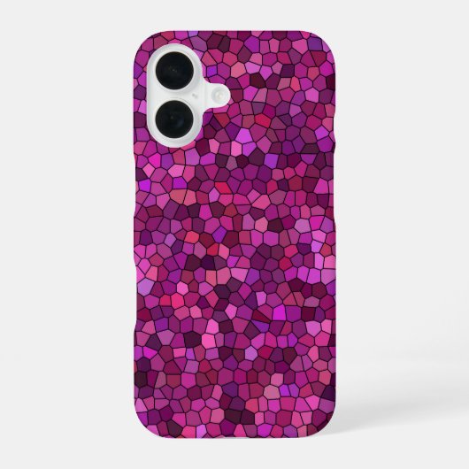 Coque iPhone 16 Mosaïque Rose Violet (Verso)
