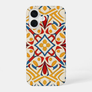Coque iPhone 16 mosaïque vintage, motif Mandala