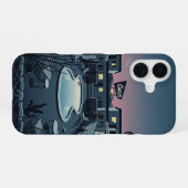Coque iPhone 16 Motel au crépuscule (Verso Horizontal)