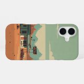 Coque iPhone 16 Motel de la route du désert (Verso Horizontal)