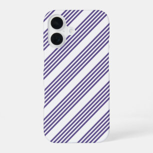 Coque iPhone 16 Motif à cinq bandes Ultra violet et blanc