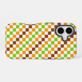 Coque iPhone 16 Motif à damier diagonal de récolte (Verso Horizontal)