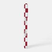 Coque iPhone 16 Motif À damiers blanc rouge avec Monogram (Côté droit)