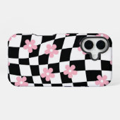 Coque iPhone 16 Motif à fleurs rétro (Verso Horizontal)