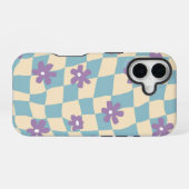 Coque iPhone 16 Motif à fleurs rétro (Verso Horizontal)