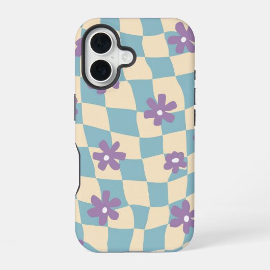 Coque iPhone 16 Motif à fleurs rétro (Verso)