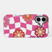 Coque iPhone 16 Motif à fleurs rétro (Verso Horizontal)