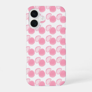 Coque iPhone 16 Motif à pois à l'aquarelle rose tendre