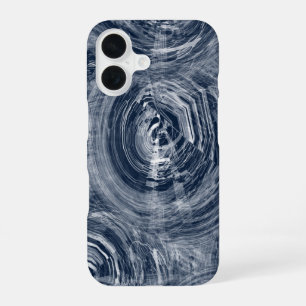 Coque iPhone 16 Motif Abstrait bleu et blanc