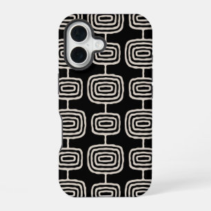 Coque iPhone 16 Motif abstrait d'anneaux atomiques