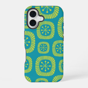 Coque iPhone 16 Motif abstrait de l'ère atomique du milieu du XXe