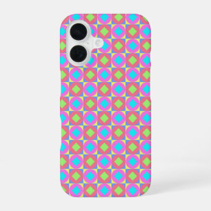 Coque iPhone 16 Motif Abstrait Géométrique Psychédélique Vibrant