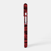 Coque iPhone 16 Motif Abstrait Rouge Noir (Côté gauche)
