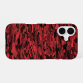 Coque iPhone 16 Motif Abstrait Rouge Noir (Verso Horizontal)
