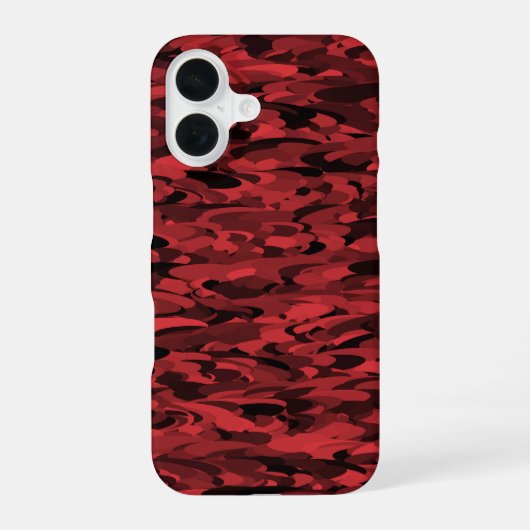 Coque iPhone 16 Motif Abstrait Rouge Noir (Verso)